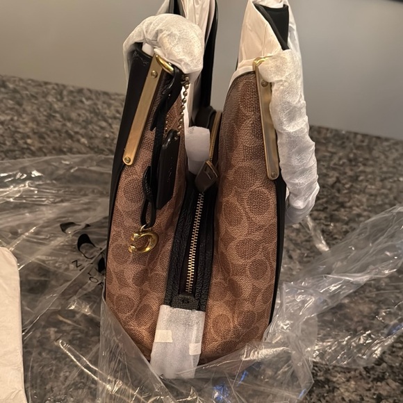 Coach Black leather and coated canvas Brown Women's Bag NWT - Picture 5 of 15